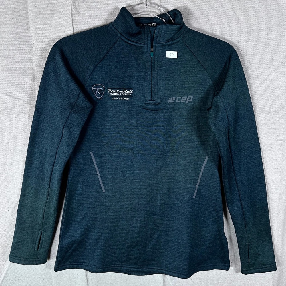 CEP Rock n Roll Running Series‎ Las Vegas 1/4 Zip Pullover Teal Heather Mens S